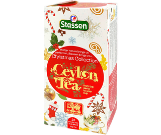 Stassen Christmas Collection w świątecznie zdobionym pudełku – zestaw 5 smaków ekspresowych herbat cejlońskich.