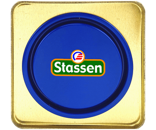 Stassen Peacock w puszce z grafiką pawia – herbata cejlońska liściasta bez dodatków.