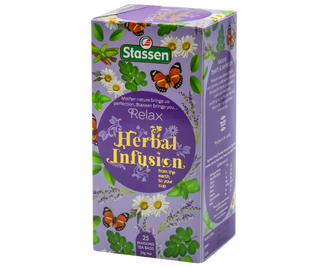 STASSEN Herbata - Relax Herbal Infusion - ozdobny kartonik z motywem wiosennym z ziołową herbatą.