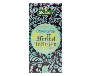 STASSEN Herbata - Chamomile Tea - zdobiony kartonik z niebieskimi ornamentami z rumiankiem. 