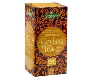 STASSEN Herbata - Cinnamon Tea - ozdobne opakowanie z cynamonowym ornamentem.