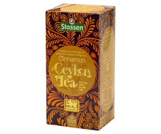STASSEN Herbata - Cinnamon Tea - ozdobne opakowanie z cynamonowym ornamentem.