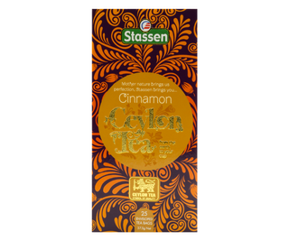 STASSEN Herbata - Cinnamon Tea - ozdobne opakowanie z cynamonowym ornamentem.