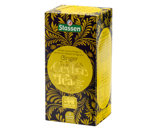 STASSEN Herbata - Ginger Tea - ozdobne opakowanie z imbirowymi ornamentami. 