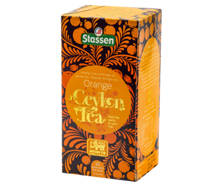 STASSEN Herbata - Orange Tea - ozdobne opakowanie z motywem pomarańczy.